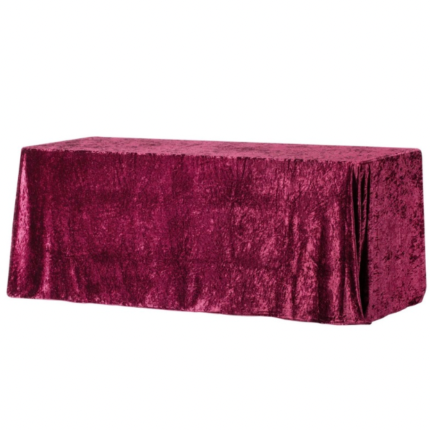burgundy velvet rectangular tablecloth – 90” x 132”