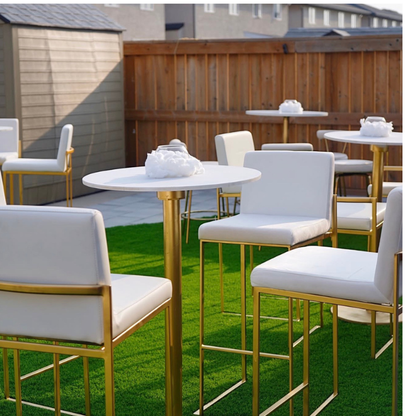 White & Gold Bar Stool