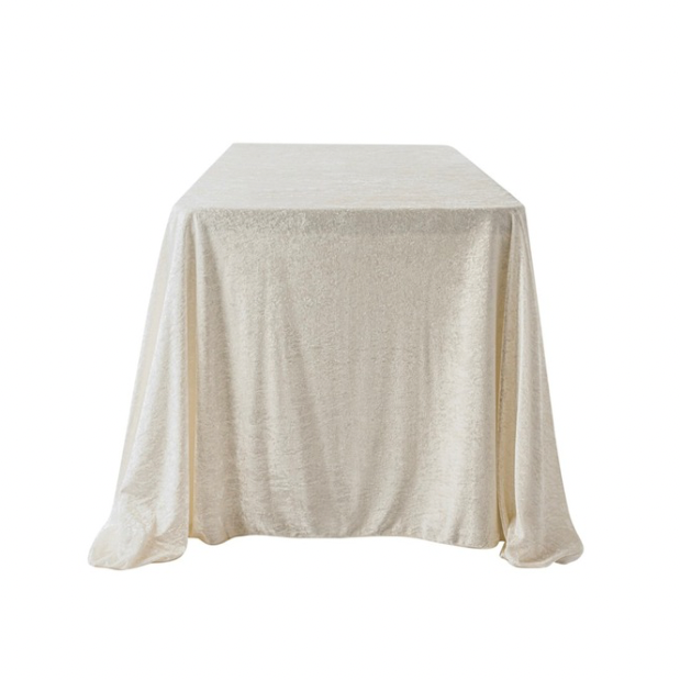 ivory velvet rectangular tablecloth – 90” x 132”