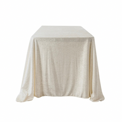 Ivory Velvet Rectangular Tablecloth – 90” x 132”