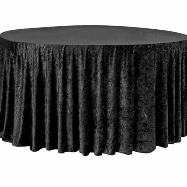 black velvet round tablecloth – 120”