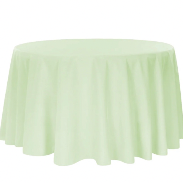 sage green round tablecloth – 120” polyester