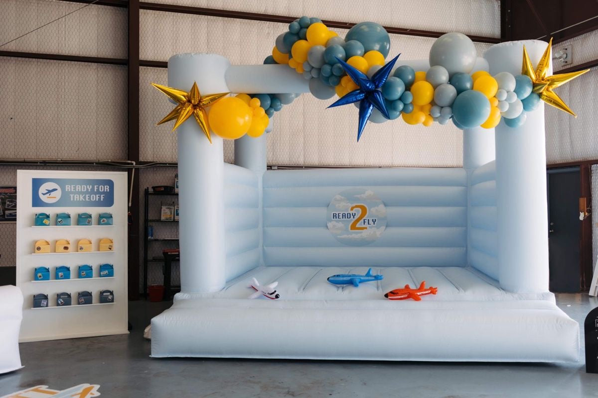 baby blue bouncy castle