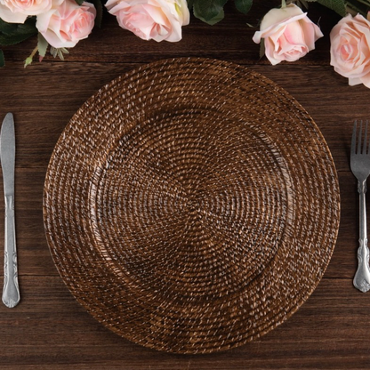 Woven Brown Charger Plate