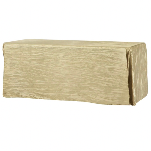 champagne crinkle taffeta rectangular tablecloth – 90” x 132”