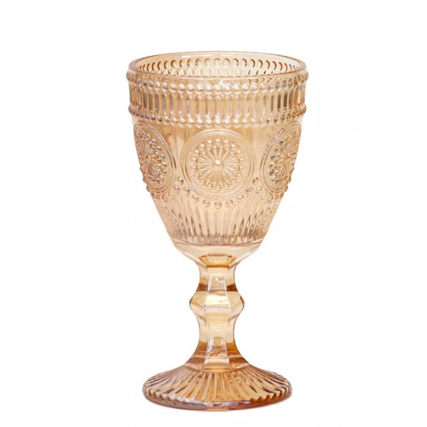 amber glass goblet