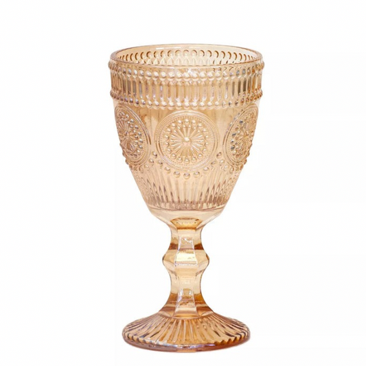 Amber Glass Goblet