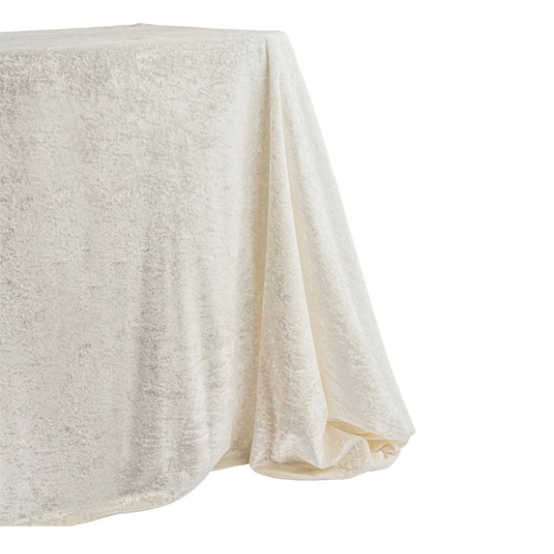 ivory velvet rectangular tablecloth – 90” x 132”