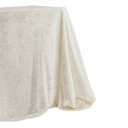 Ivory Velvet Rectangular Tablecloth – 90” x 132”