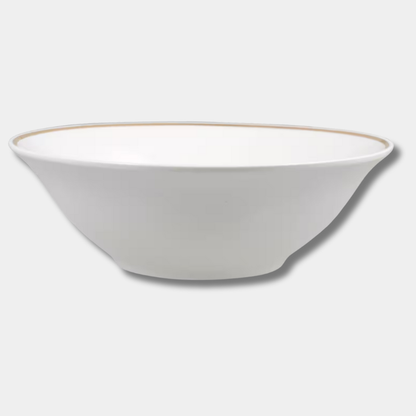 White Bowl with Gold Rim 7”