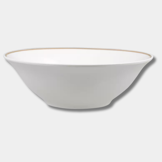 White Bowl with Gold Rim 7”