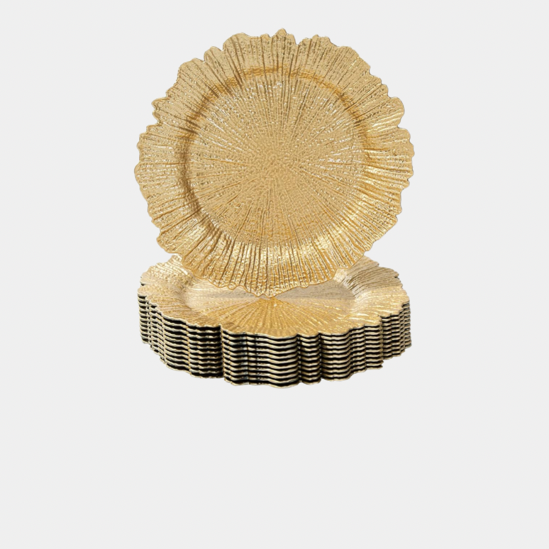 gold reef charger plates