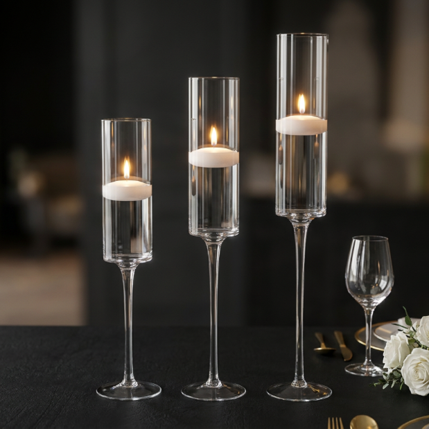 glass candle holder (16” 20” & 24”)