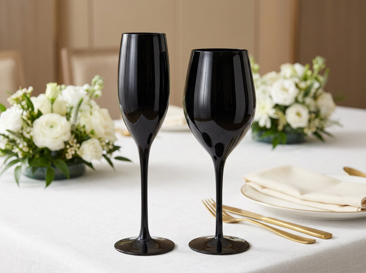 black wine glass