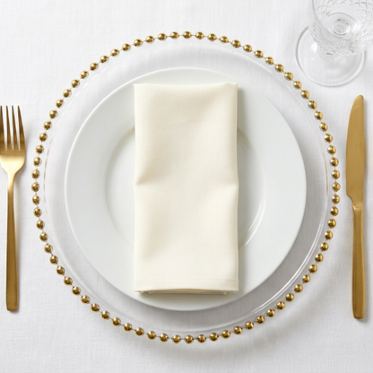 Golden Bead Glass Charger Plate – 12.5”