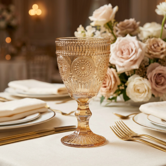 Amber Glass Goblet