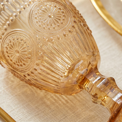 Amber Glass Goblet