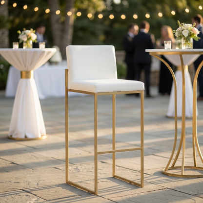 White & Gold Bar Stool