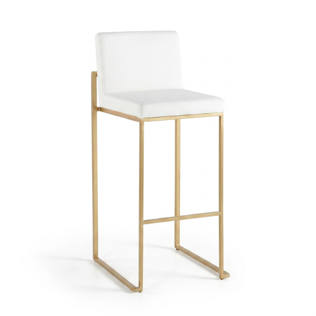 white & gold bar stool