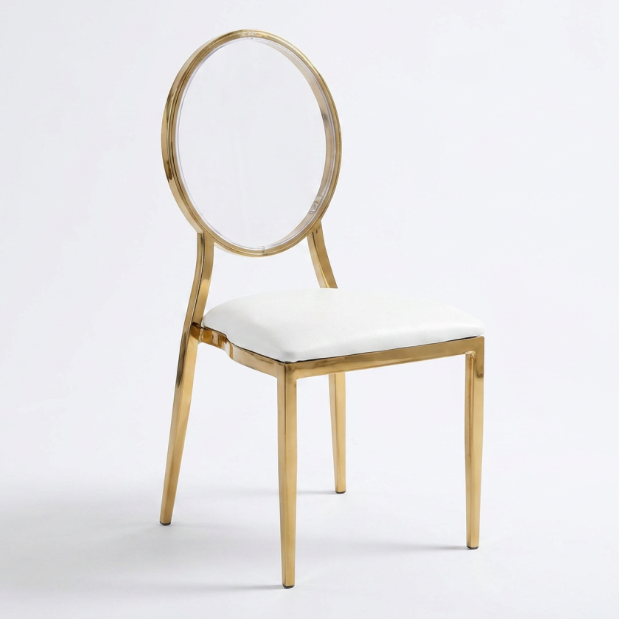 gold oval clear back chair