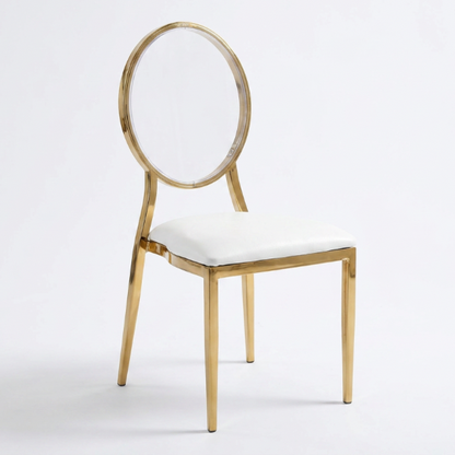 Gold Oval Clear Back Chair