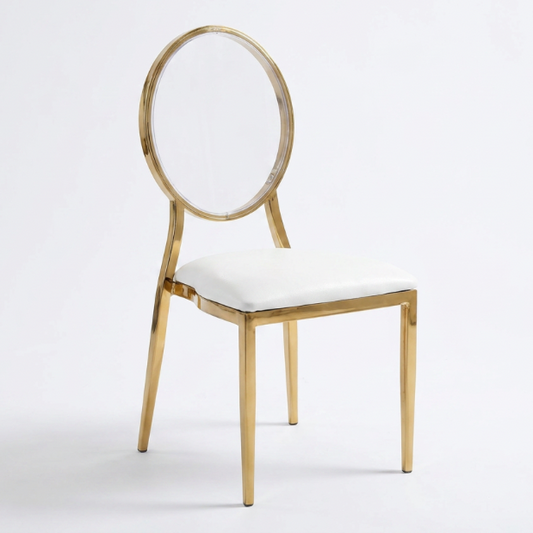 Gold Oval Clear Back Chair