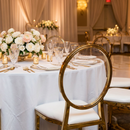 Gold Oval Clear Back Chair