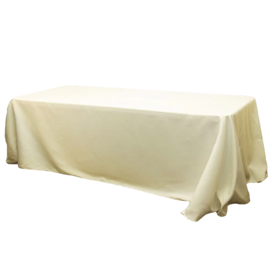 Polyester Rectangular Tablecloth – Ivory 90" x 132"