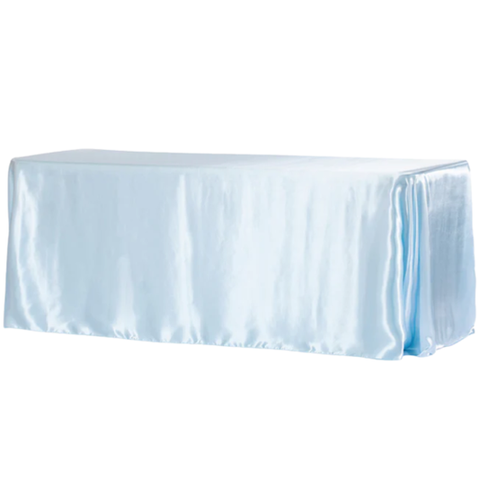 Satin Rectangular Tablecloth – Baby Blue