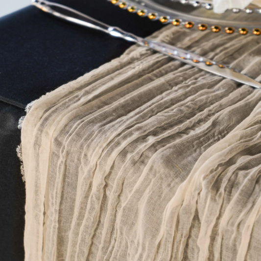 Cheesecloth Table Runner – Champagne