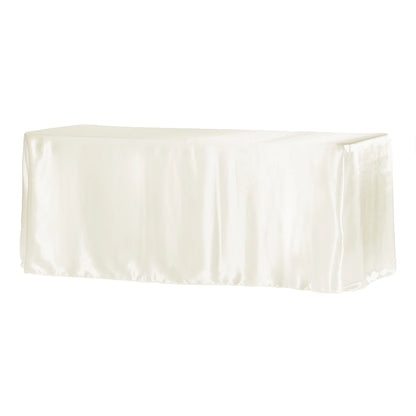 Ivory Satin Rectangular Tablecloth 90″ × 132″