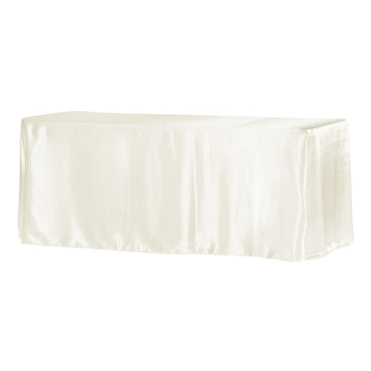 Ivory Satin Rectangular Tablecloth 90″ × 132″