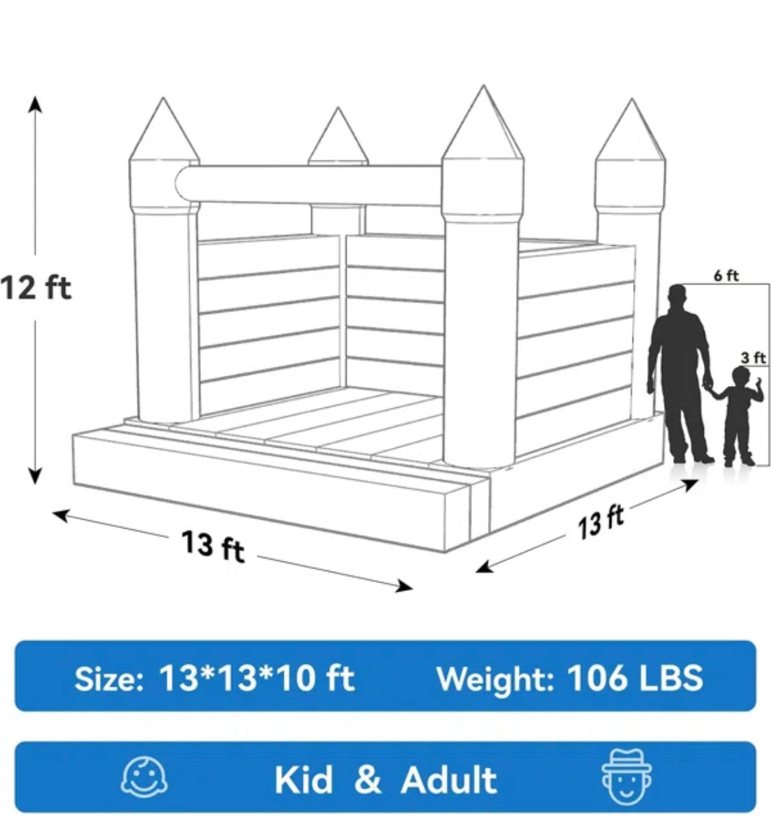 white bouncy castle